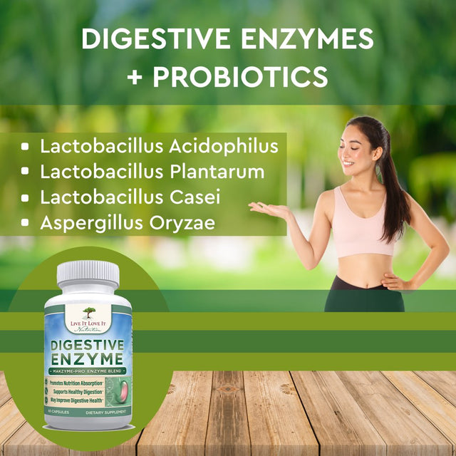 Live It Love It Digestive Enzyme Pro-Blend, Support Digestive Health, Makzyme-Pro (60 Capsules)