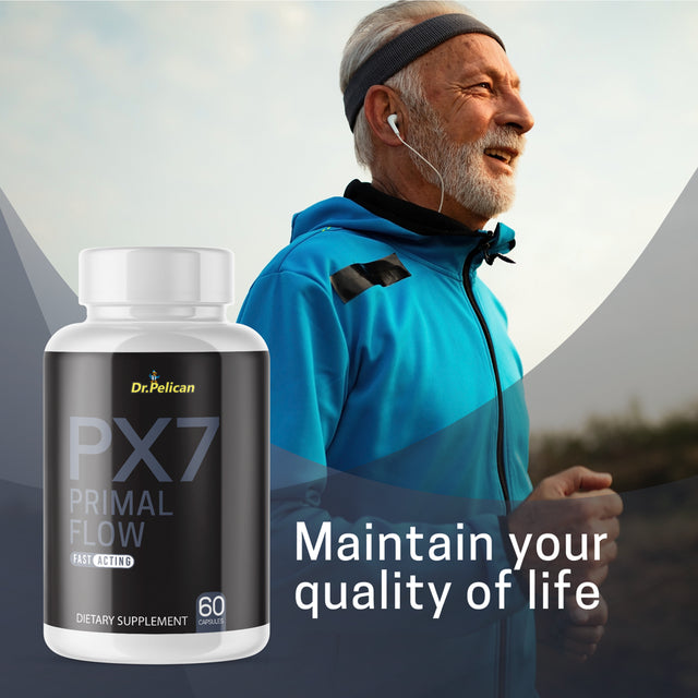 PX7 Primal Flow Advanced Prostate Support- Circulation- 2 Bottles- 120 Capsules- Dr. Pelican