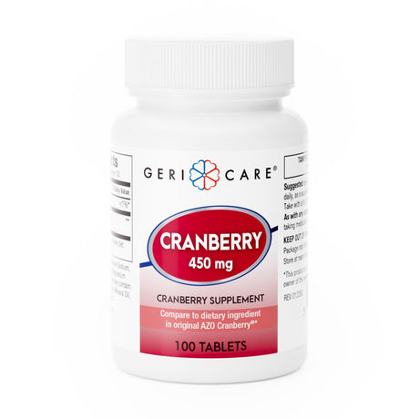 Geri-Care Cranberry Supplement Tablets for Urinary Tract Health, 450 Mg, 1 Bottle, 100 per Bottle