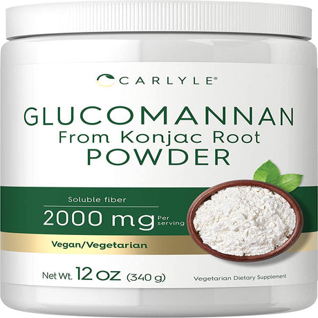 Glucomannan Powder | 12 Oz | Vegan Konjac Powder Supplement | by Carlyle