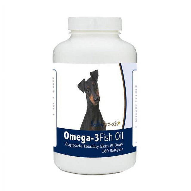 Healthy Breeds 840235184232 Manchester Terrier Omega-3 Fish Oil Softgels, 180 Count