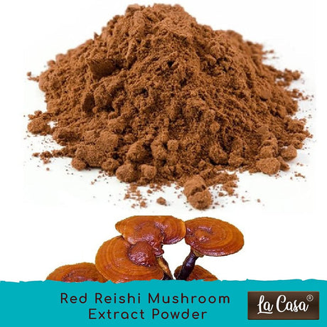 La Casa Red Reishi Mushroom Extract Powder | Pack of 1 | Natural Immunity Booster | Adaptogen, Anti-Oxident, Anti-Inflammatory | Herbal Supplement | R