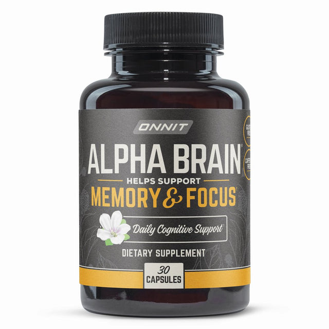 ONNIT Alpha BRAIN Premium Nootropic Brain Health Supplement, Memory and Focus Support, 30 Ct