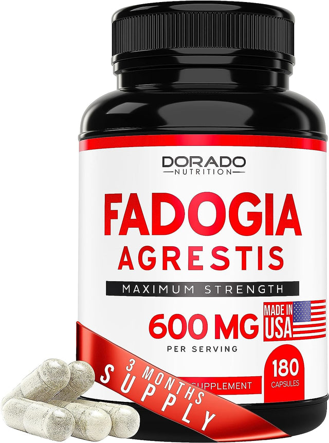 Fadogia Agrestis 600Mg Extract - (180 Capsules) - [Maximum Strength] - Strength, Drive, Athletic Performance, Muscle Mass - Third Party Tested - Zero Fillers - Gluten Free, Non-Gmo, Vegan Capsules