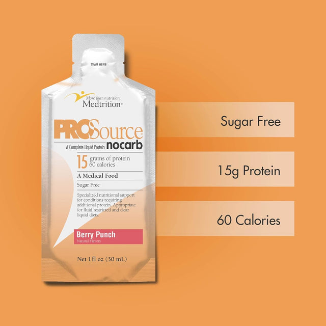 Medtrition Prosource Nocarb Berry Punch Liquid Packets