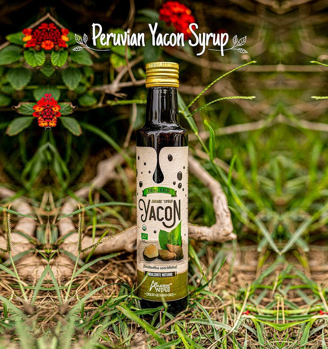 Yacon Root Syrup L USDA and EU Organic Certified and Pure Natural Sweetener L 8.45 Fl Oz. (250Ml) Prebiotic Rich in FOS with Antioxidants and Vitamins L Gluten Free and NON-GMO L Amazon Andes