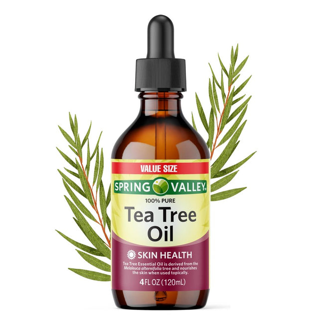 Spring Valley 100% Pure Tea Tree Oil for Skin Health, Liquid Supplement, 4 Fl Oz