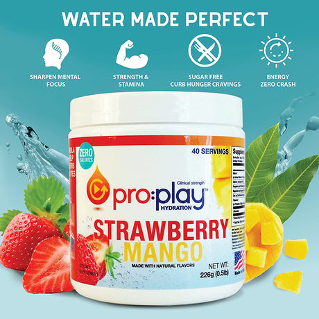 Electrolyte Hydration Drink with Magnesium + Zero Sugar in 40 Serving Tub (Strawberry Mango)