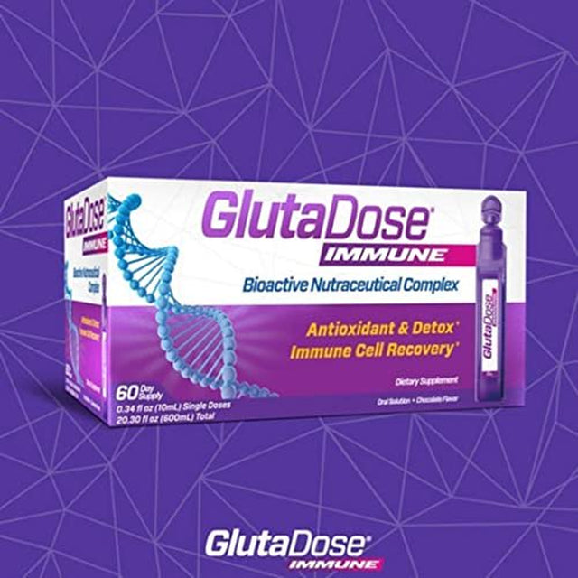 Glutadose Immune, Chocolate Flavor 60 Doses / 10Ml Each (3 Pack)