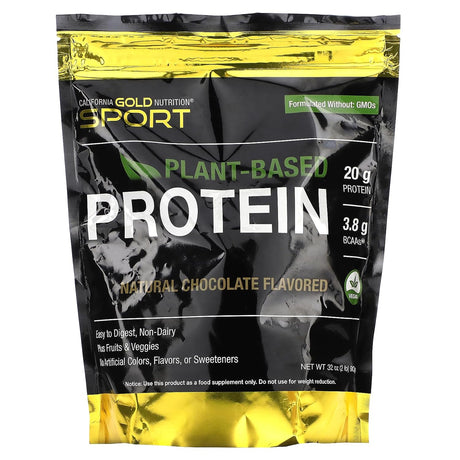 California Gold Nutrition SPORT - Plant-Based Protein, Chocolate, 2 Lb Pouch