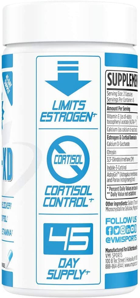 VMI Sports Arima-Xd 60 Count, Natural Hormone Balance, Anti- Aromatase Cortisol Blocker for Men and Women, Supplement to Support Balanced Testosterone & Estrogen Hormone Levels on or off Cycle (90 Ct)