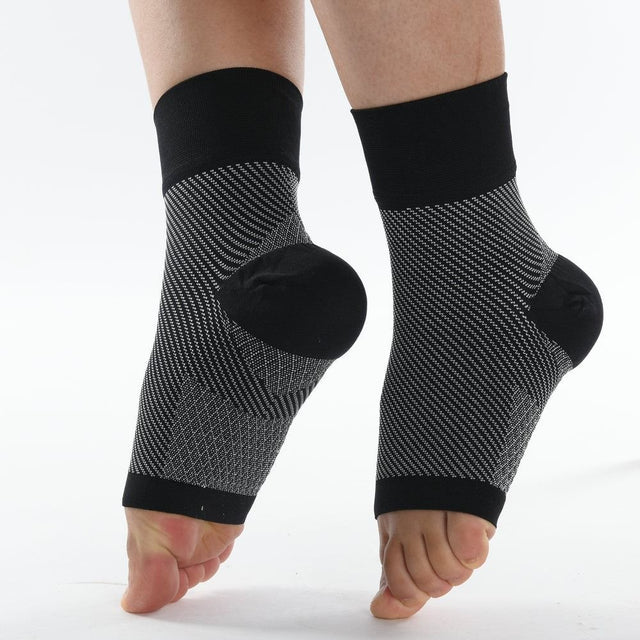 Upgraded Women Men Sweat Absorption Non-Slip Nylon Foot Protection Elasticity Compression Ankle Socks Comprex Ankle Sleeves Neuropathy Socks Soothe Relief Compression Socks BLACK XL