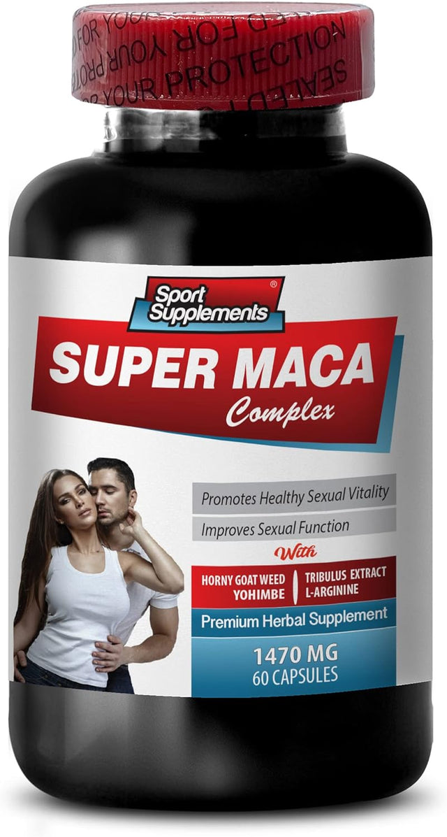 Male T-Booster Pills - Super MACA Complex - Premium Herbal Supplements - Maca Root Extract Capsules, Male Enhancement Pills, Horny Goat Weed, Libido Booster for Men, Tribulus Terrestris, 1B 60 Caps