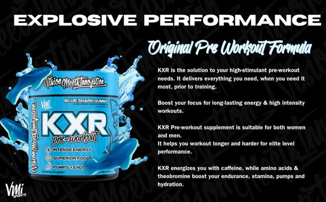 K-XR Pre-Workout Energy Powder | Intense Energy Pre-Workout Drink for Men and Women| Creatine Free | Improves Performance - Enhanced Focus & Increased Endurance | 30 Servings (Miami Vice)