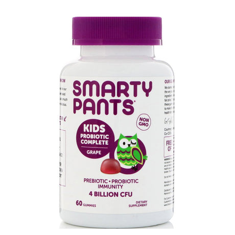 Smartypants, Kids Probiotic Complete, Grape, 4 Billion CFU, 60 Gummies(Pack of 4)