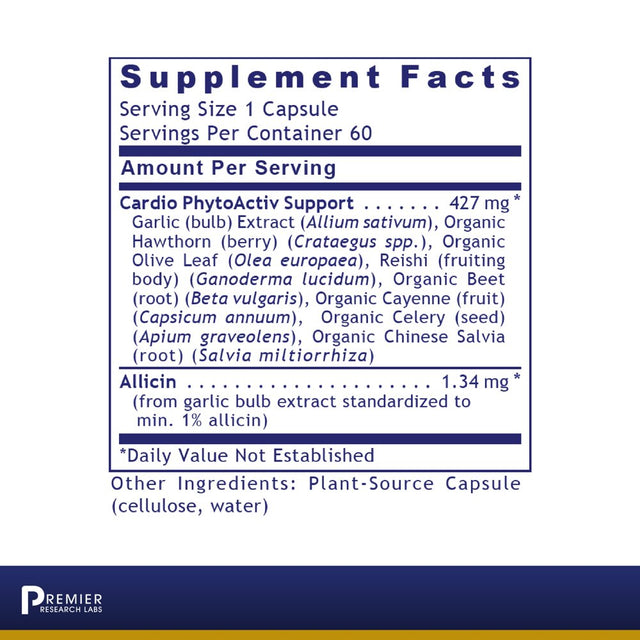 Premier Research Labs B.P. Complex - Supports Cardiovascular System - Contains Garlic, Hawthorn, Olive Leaf, Reishi, Cayenne & Organic Celery - Non-Gmo & Vegan Formula - 60 Plant-Source Capsules