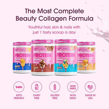 Obvi Collagen Peptides, Protein Powder, Keto, Gluten and Dairy Free, Hydrolyzed Grass-Fed Bovine Collagen Peptides, Supports Gut Health, Healthy Hair, Skin, Nails (Cinna Cereal, 14 Oz)