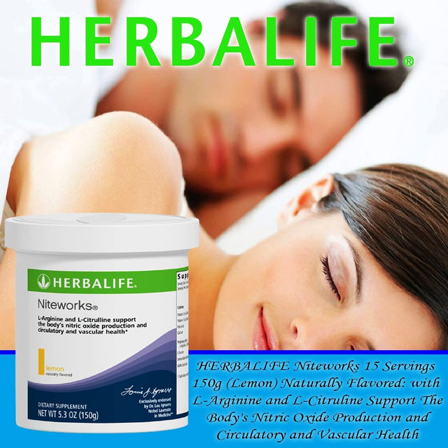 Herbalife Niteworks 15 Servings 150G (Lemon) Naturally Flavored: with L-Arginine and L-Citruline