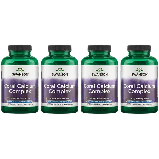 Swanson Coral Calcium Complex 180 Caps 4 Pack