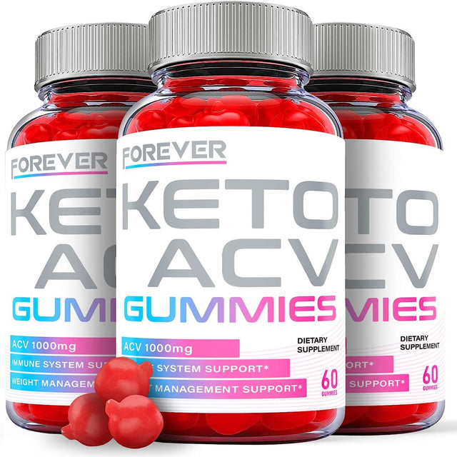 (3 Pack) Forever Keto ACV Gummies - Supplement for Weight Loss - Energy & Focus Boosting Dietary Supplements for Weight Management & Metabolism - Fat Burn - 180 Gummies