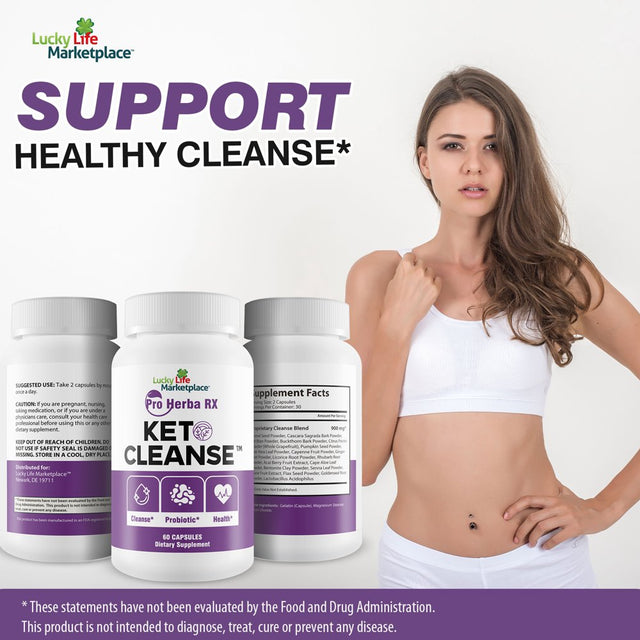 Pro Herba RX KETO CLEANSE - Herbal Formula W/ Probiotics - Keto Cleanse & Detox Naturally - Numerous Health Benefits - Help Cleanse Body of Toxins & Impurities - Support Energy, Digestion & Gut Health