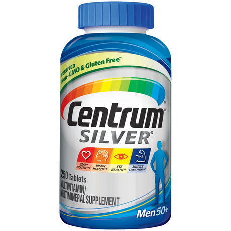 Centrum Silver Multivitamins for Men over 50, Multivitamin/Multimineral Supplement with Vitamin D3, B Vitamins and Zinc - 250 Count