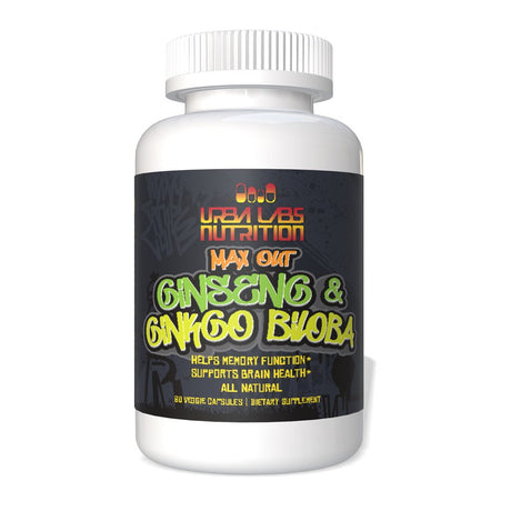 Urbalabs Max Out Ginseng & Ginkgo Biloba Focus Supplement Pills Mood & Memory Support Super Nootropic Booster