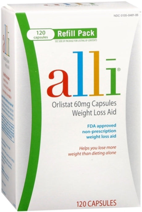 Alli Weight Loss Supplement with Orlistat, 60 Mg, 120 Capsules, 2 Pack