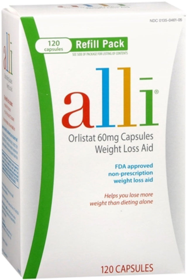 Alli Weight Loss Supplement with Orlistat, 60 Mg, 120 Capsules, 2 Pack