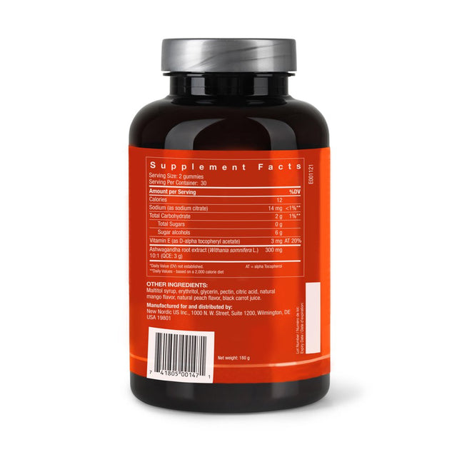 New Nordic Ashwagandha Gummy Supplement | Increase Energy & Resistance to Stress | 60 Gummies