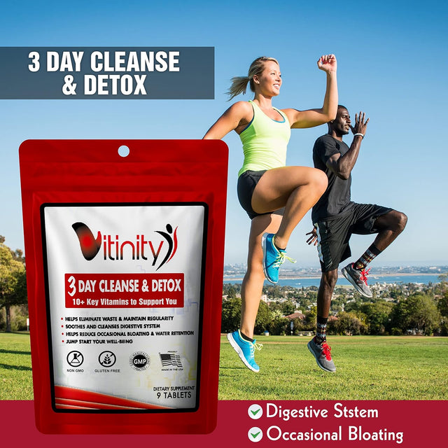 3 Day Detox - Natural Whole Body Detox Pills - Colon Cleanse for Digestive Health - Herbal Supplement for Weight, Bloating, & Constipation Relief - Apple Cider Vinegar & Cayenne Pepper (1)