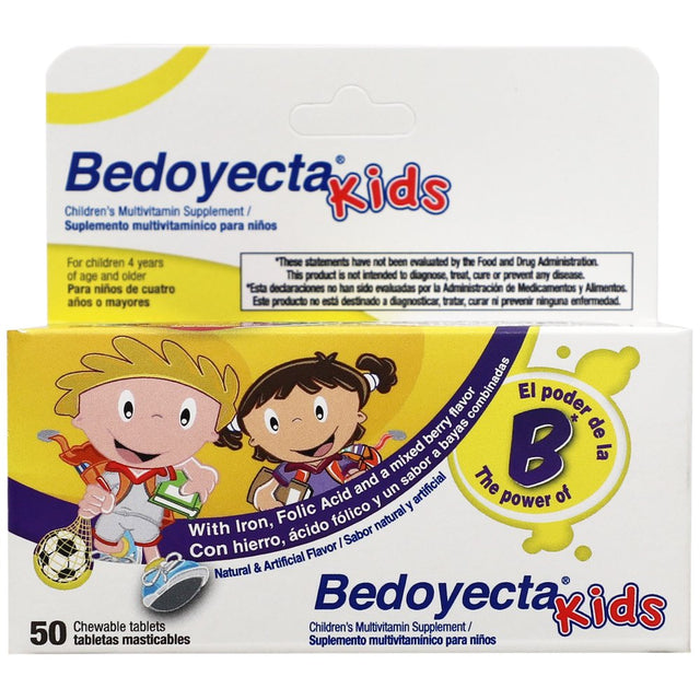 Bedoyecta Kids Dietary Supplement Tablets Unisex for Healthy Growth, 50 Count