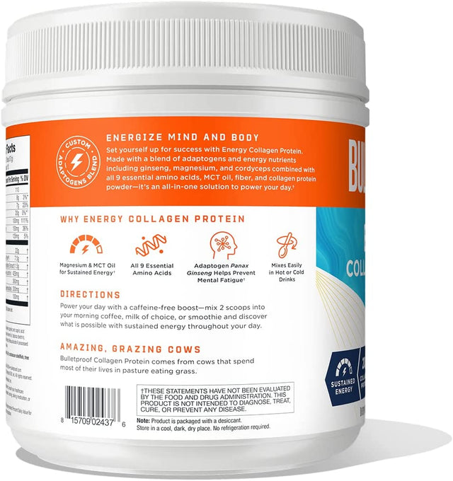 Bulletproof Vanilla Bean Complete Daily Energy Collagen Protein, 13.1 OZ