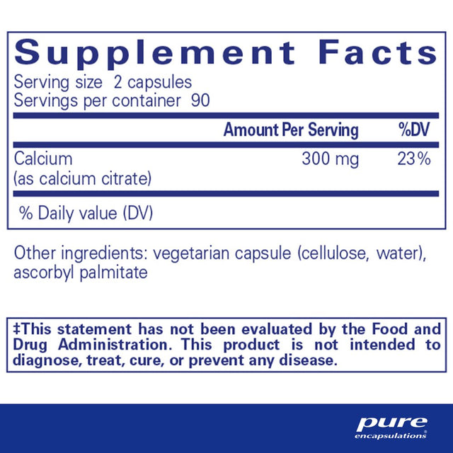 Pure Encapsulations Calcium Citrate 180 Caps