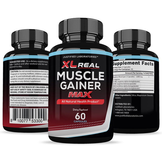 XL Real Muscle Gainer Max Men’S Health Supplement 60 Capsules