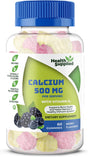 Health Supplied Calcium 500Mg with Vitamin D3 1000 IU Gummies | Bone Strength, Growth, Teeth |Natural Berry Flavor Vitamin Gummy