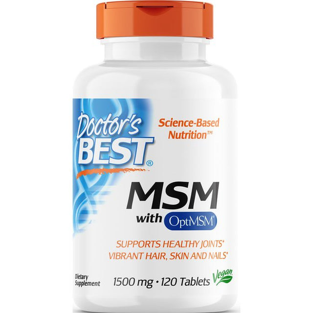 Doctor'S Best MSM with Optimsm, Non-Gmo, Gluten Free, Joint Support, 1500 Mg, 120 Tablets