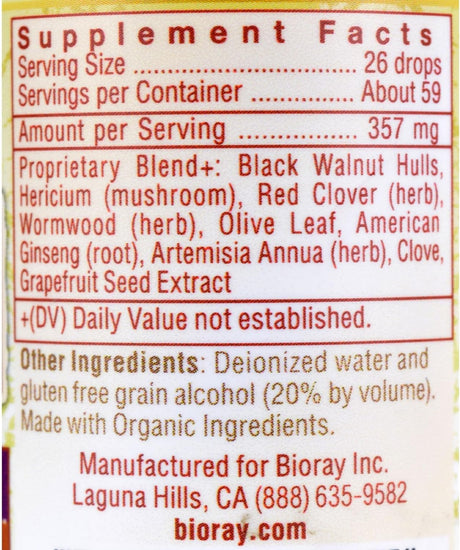 2 Pack of Bioray Artsmisia and Clove - 2 Oz Gluten Free Dairy Free Digestive Health-Energy