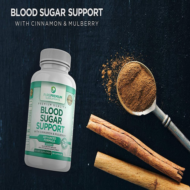 Blood Sugar Support by Purepremium Supplements- Advanced Formula - Non-Gmo - 60 Capsules