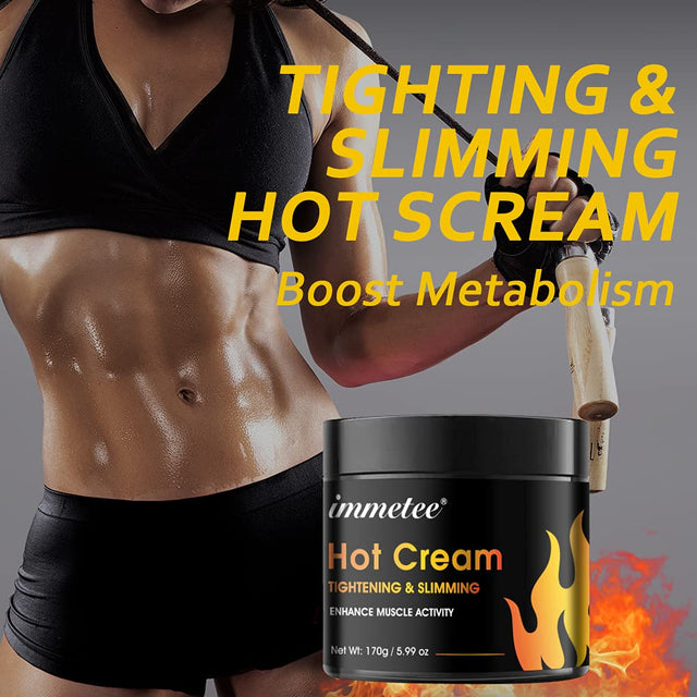 Hot Cream for Belly Fat Burner, Hot Cream Cellulite and Fat Burner, Sweat Fat Burning Gel, Workout Enhancer for Shaping Waist, Abdomen and Buttocks Slimming Cream for Men and Women-170G