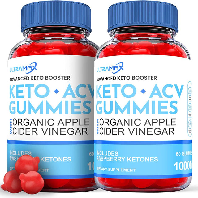 (2 Pack) Ultramax Keto ACV Gummies - Supplement for Weight Loss - Energy & Focus Boosting Dietary Supplements for Weight Management & Metabolism - Fat Burn - 120 Gummies