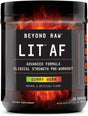 BEYOND RAW LIT AF | Advanced Formula Clinical Strength Pre-Workout Powder | Contains Caffeine, L-Citruline, and Nitrosigine | Gummy Worm | 20 Servings