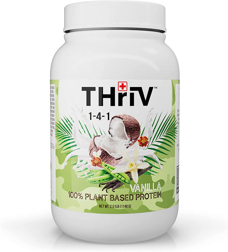 Thriv Nutrition - Organic Plant Based Protein Powder, Chocolate or Vanilla, Vegan, Gluten-Free, Non-Gmo, Dairy Free, (2.5Lb/1,140G) Powder (Vanilla)