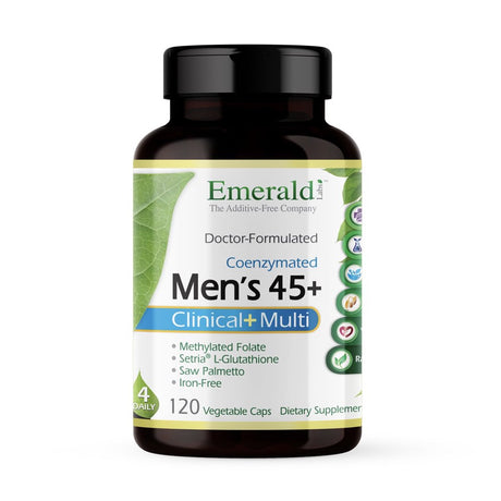 Emerald Labs Men'S 45+ 4-Daily Multi - Multivitamin with Coq10, Saw Palmetto and Lycopene to Support Heart Health, Energy Levels, Immune System, and Strong Bones - 120 Vegetable Capsules