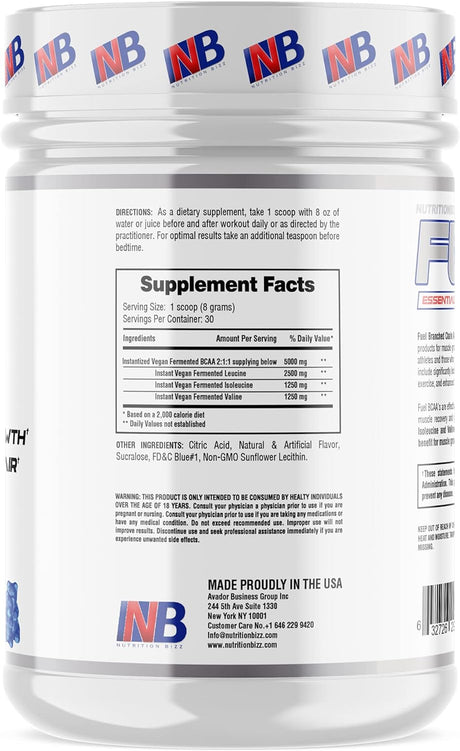 BCAA Powder, 5 Grams of Bcaas Amino Acids, Post Workout Recovery Drink for Muscle Building, Recovery, and Endurance, 30 Servings (Gummy Candy)