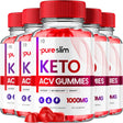 (5 Pack) Pure Slim Keto ACV Gummies - Apple Cider Vinegar Supplement for Weight Loss - Energy & Focus Boosting Dietary Supplements for Weight Management & Metabolism - Fat Burn - 300 Gummies