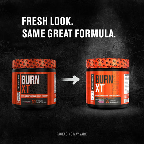 Jacked Factory Burn-Xt Powder for Men & Women - Improve Focus & Increase Energy - Premium Acetyl L-Carnitine, Green Tea Extract, Capsimax Cayenne Pepper, & More - 30 Sv, Strawberry Lemonade