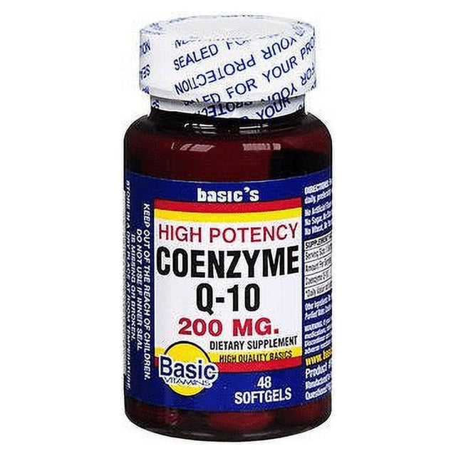 Basic'S Vitamins Coenzyme Q-10 Softgels, 200 Mg, 48 Count