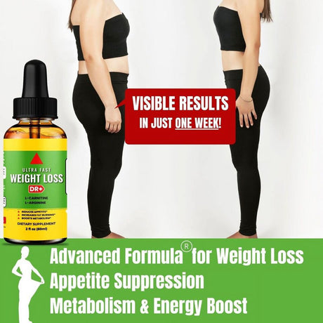 Weight Loss Drops Natural Fat Burner Appetite Suppressant Diet Drops 2Oz (60Ml)