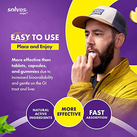 Solves Strips Swift Vitamin D3 Uptake Strips - Lemon Zest Twist, High Potency, Sugar-Free, Natural, Daily Essential for Bone & Immune Health, Easy Pill-Free Alternative